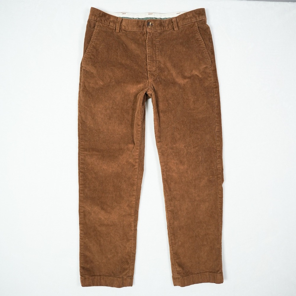 LL Bean Mens Classic Fit Corduroy Pants Brown 32x28 Stretch Cotton Straight Leg